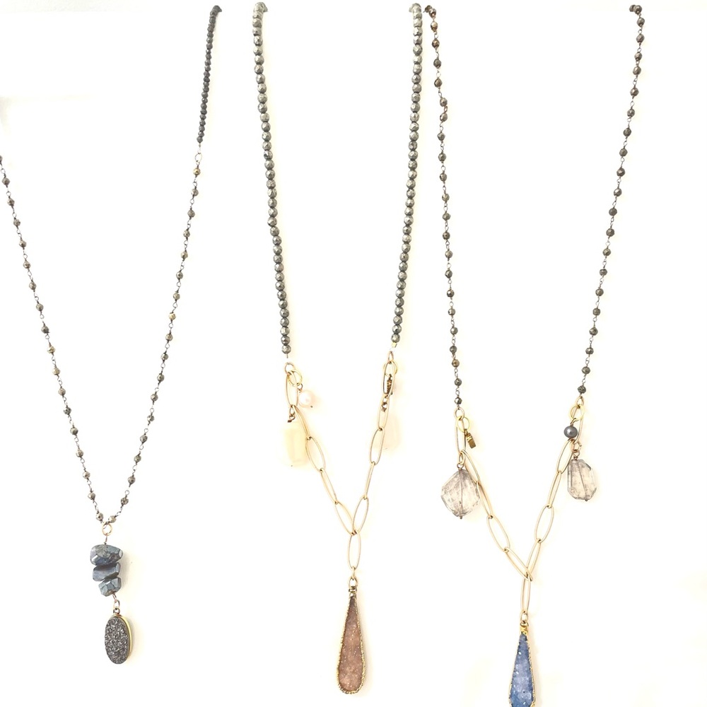 Annie Selke Bittersweet Designs handcrafted necklaces. All three.